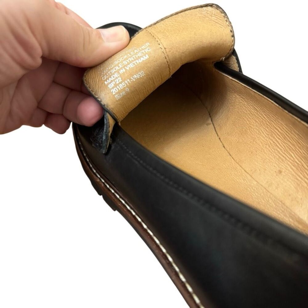 Madewell The Corinne Lugsole Loafer in True Black Leather Size 9 Women’s - Picture 7 of 8